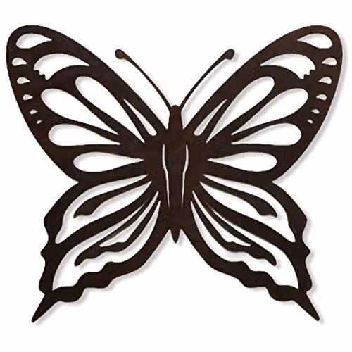 Rustic Warehouse Norfolk Limited Large Rusty Metal Butterfly Garden Decoration Ornament in Brown – 2