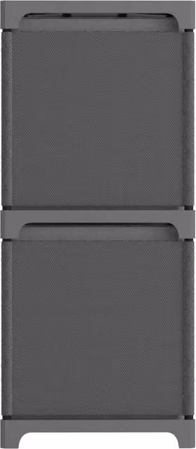 Berkfield Home Modern 4-Cube Display Shelf with Boxes in Grey, W/D/H: 69 x 30 x 72.5 cm