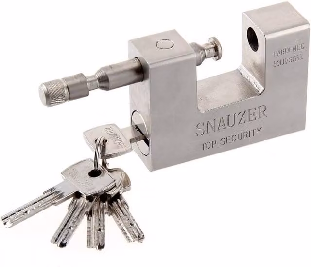PAWNORA Heavy Duty Steel Padlock with Key, Silver, 94mm – 1