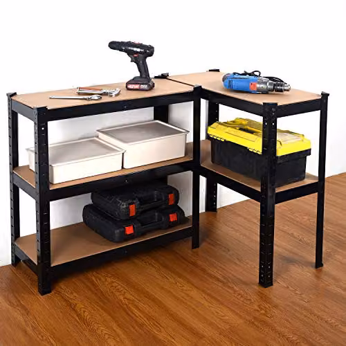 House of Home 5 Tier Heavy Duty Metal Storage Rack, Black, W/D/H: 70 x 30 x 150 cm – 3