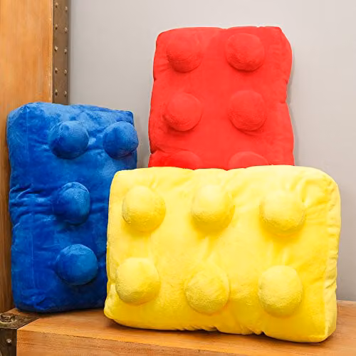 Replicushion Co Retro Rectangular Plush Brick Cushion in Blue and Red, W/D/H: 40 x 26 x 26 cm – 4