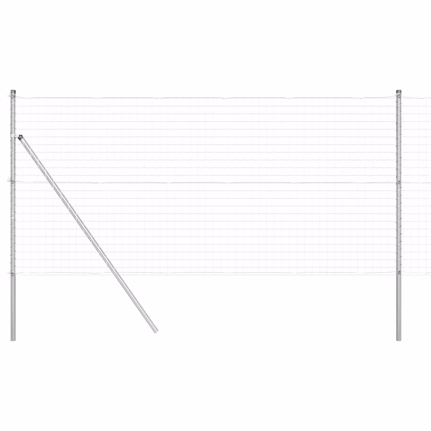Berkfield Home Euro Fence with 7 Posts, Galvanised Steel, Silver, W: 10 m, H: 1.2 m – 2