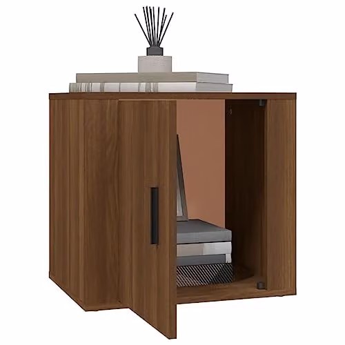 vidaXL Modern Brown Oak Bedside Cabinet W/D/H: 50 x 39 x 47 cm – 3