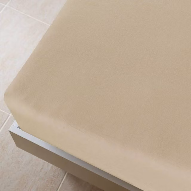 Berkfield Home Taupe Jersey Cotton Fitted Sheet W/D/H: 140 x 200 cm