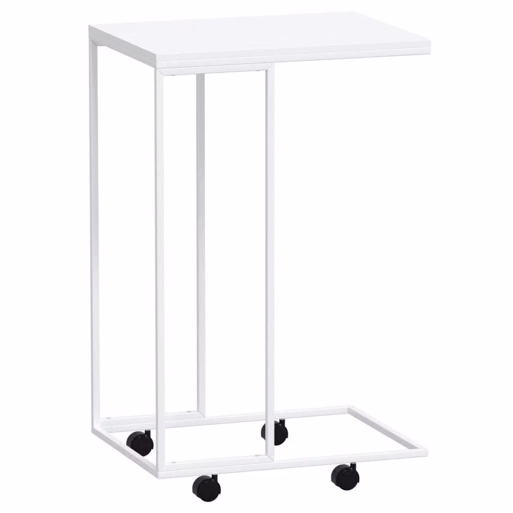 Berkfield Home White Side Table with Castors, W/D/H: 40 x 30 x 63.5 cm – 2