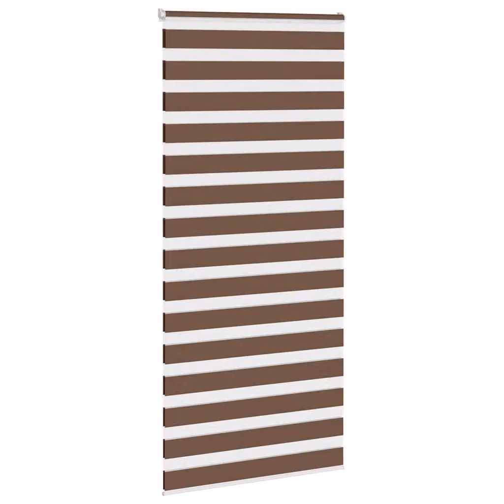 Berkfield Home Brown Zebra Day and Night Blind, W: 110 cm, H: 230 cm, Polyester Fabric – 3