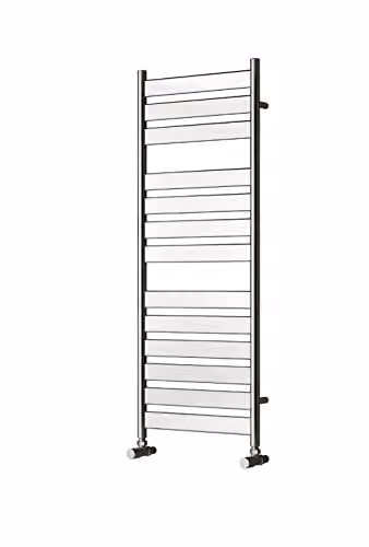 Bathroom Kingdom Carpi Chrome Designer Flat Panel Heated Towel Rail, Silver, H: 800 mm x W: 300 mm – 1