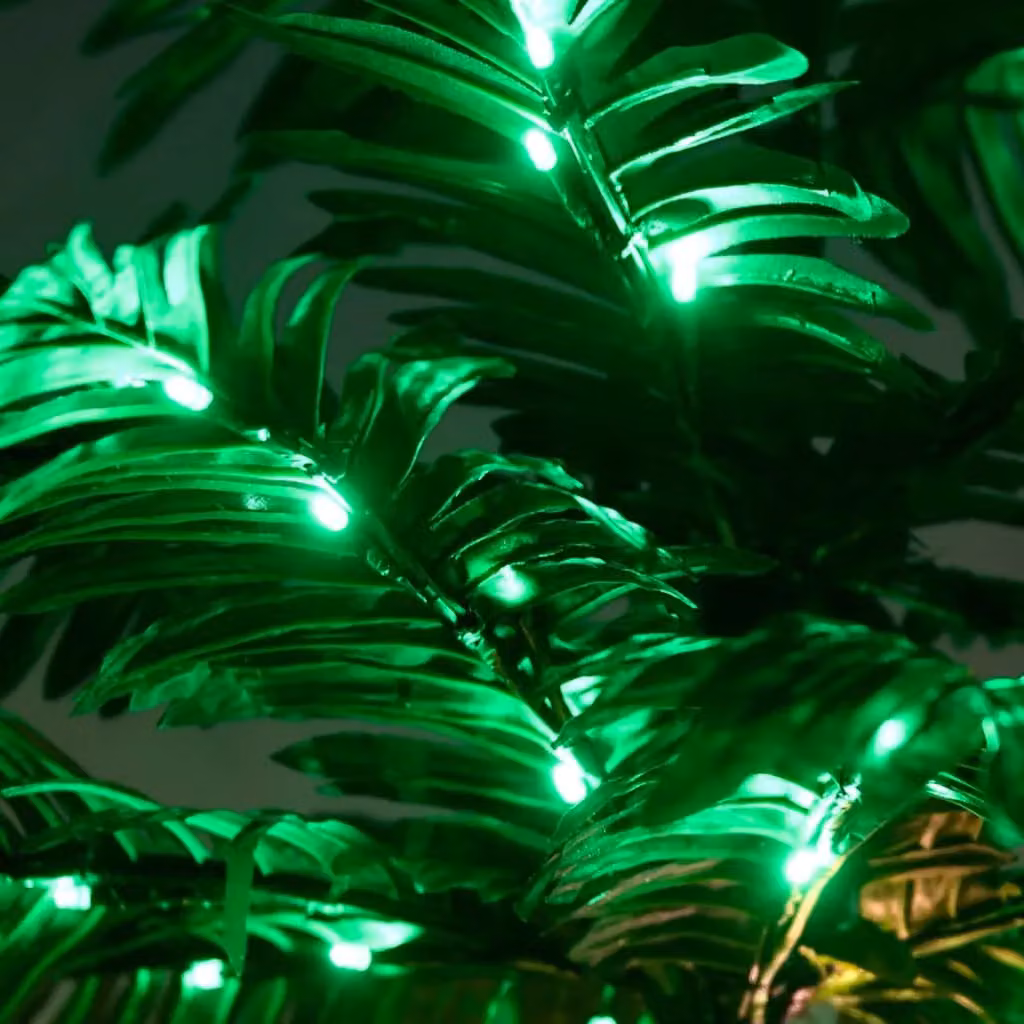 Berkfield Home LED Palm Tree Floor Lamp with 192 Warm White LEDs, Green and Brown, Height: 300 cm – 3