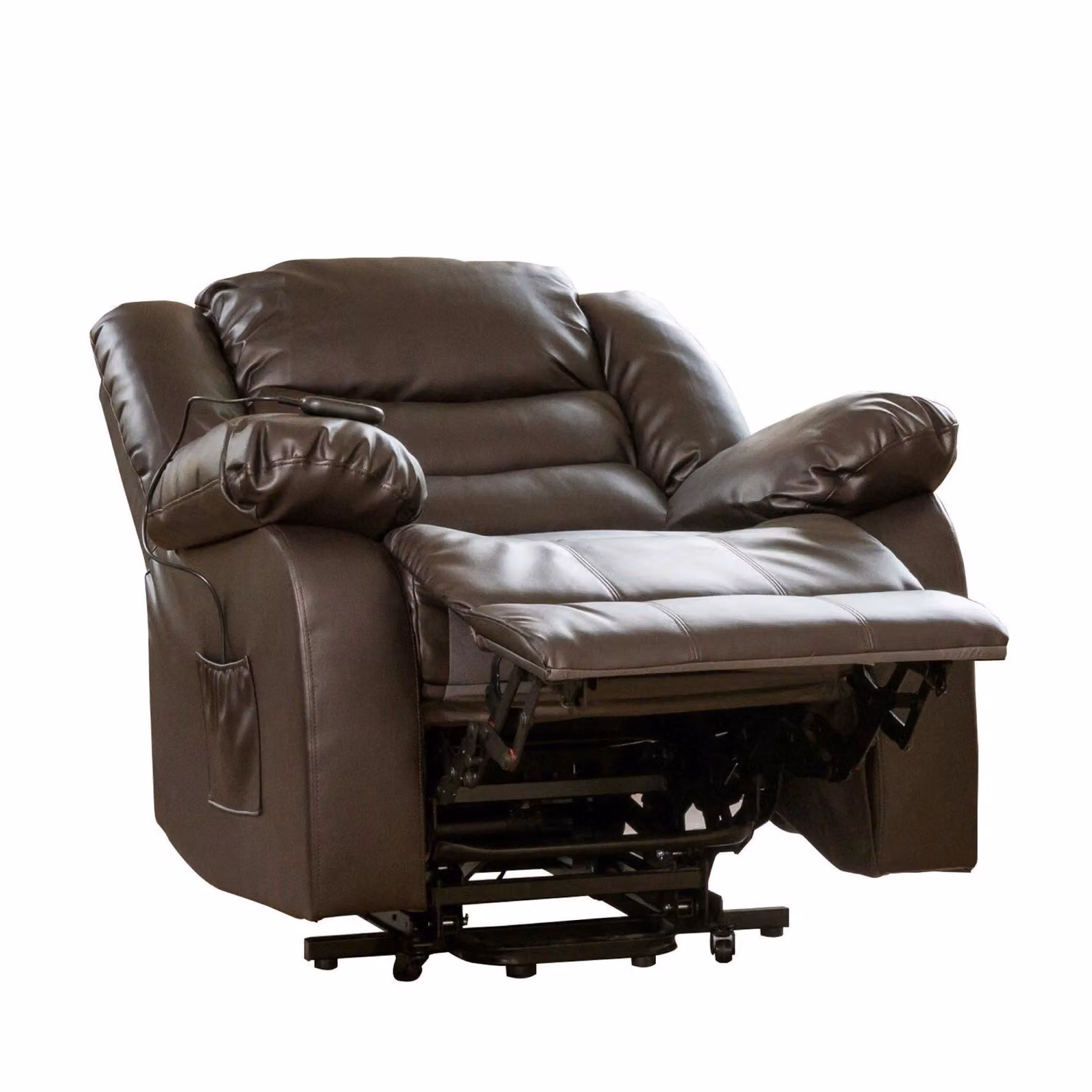 Artemis Home Brooklyn Electric Riser Recliner with Massage and Heat in Brown Synthetic Leather – 2