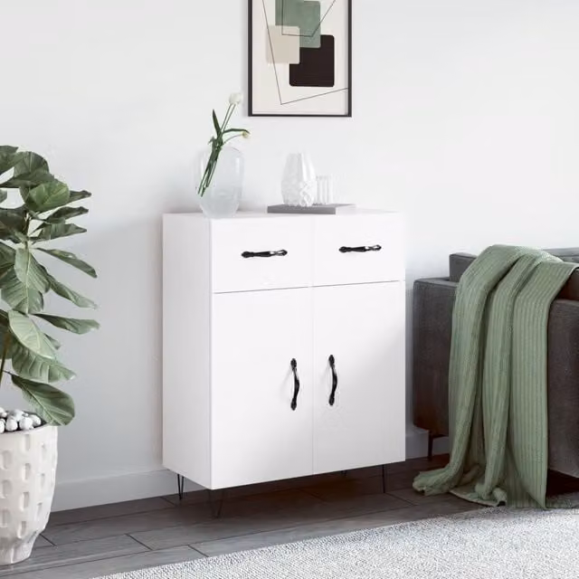 Berkfield Home White Modern Sideboard W/D/H: 69.5 x 34.0 x 90.0 cm – 1