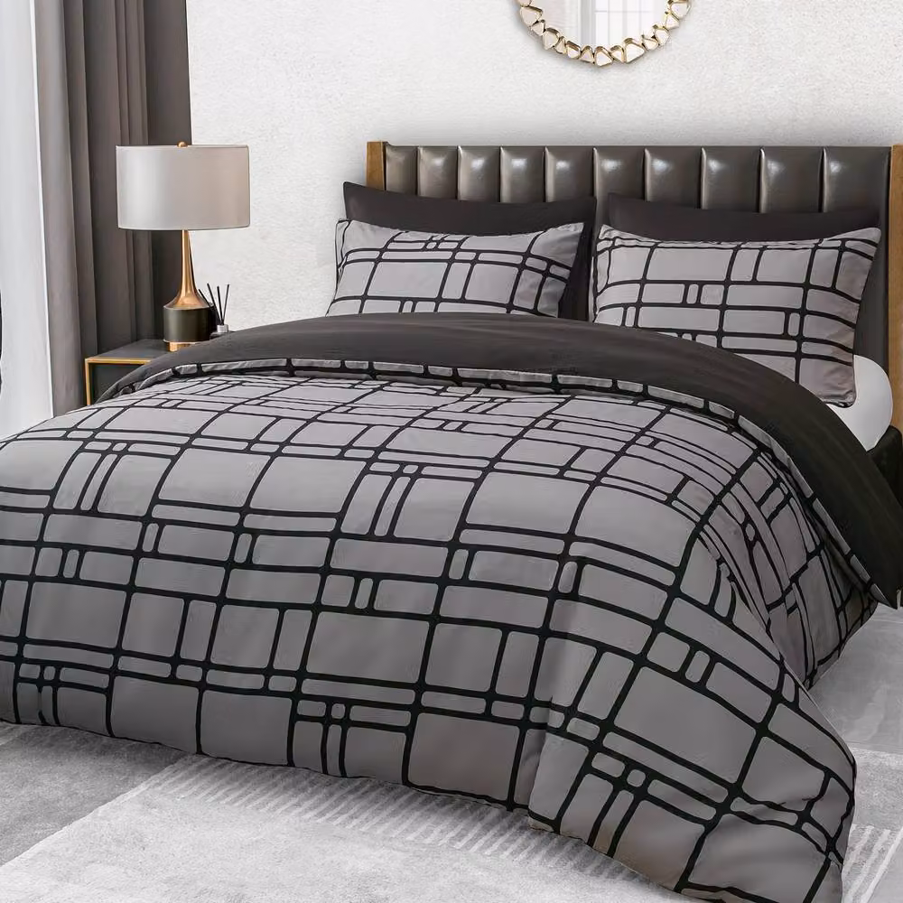Pamposh Grey Double Brushed Microfibre Duvet Cover Set with Zipper Closure, W: 180 cm, H: 200 cm – 3
