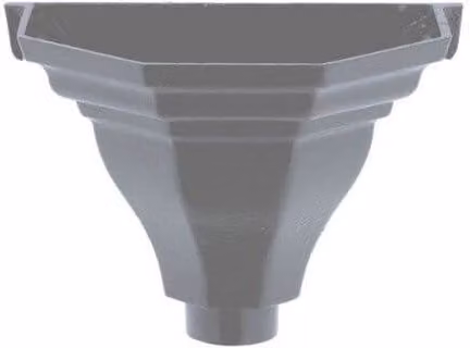 Hargreaves Premier Cast Iron Round Downpipe Standard Hopper Head H1 Flat Back Outlet, 150mm, Grey Primer