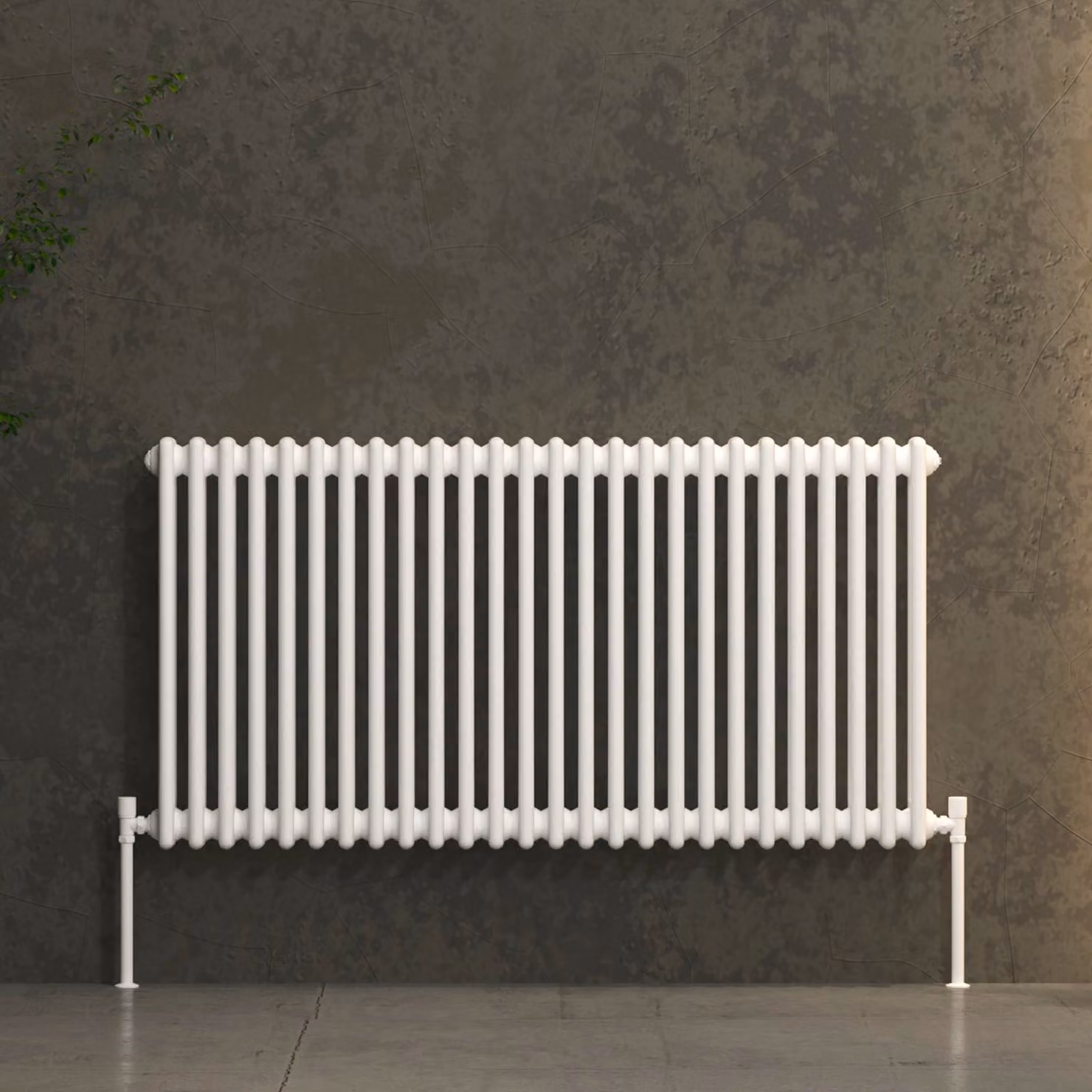 Fluxx White Horizontal Triple Column Wall Mounted Radiator, H: 60.0 cm, W: 119.0 cm