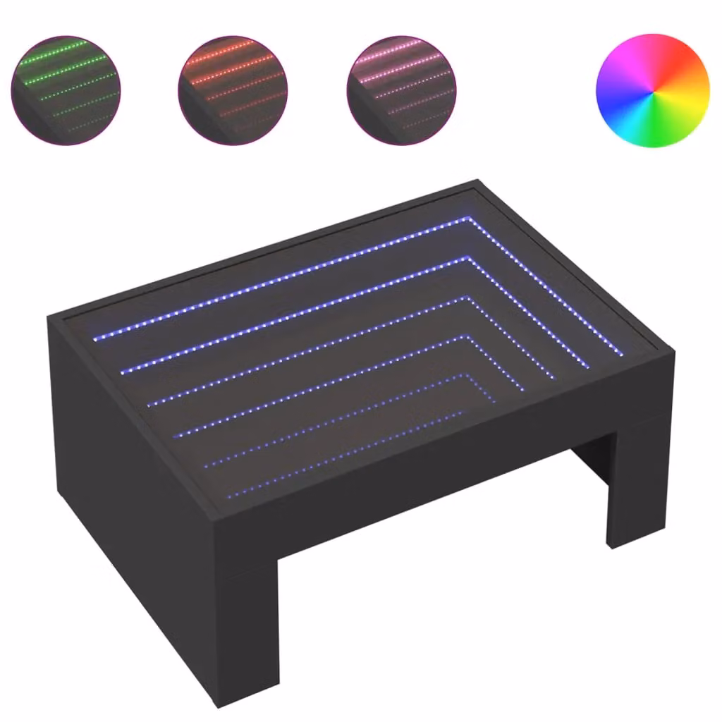 Berkfield Home Infinity LED Coffee Table in Black, W/D/H: 70 x 50 x 30 cm – 2