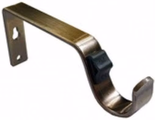 New Edge Blinds Quick Lock Metal Curtain Pole Support Bracket Pair in Bronze (28mm)