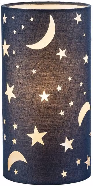 Happy Homewares Modern Blue Fabric Childrens Table Lamp, H 26 cm x W 12 cm x D 12 cm – 5