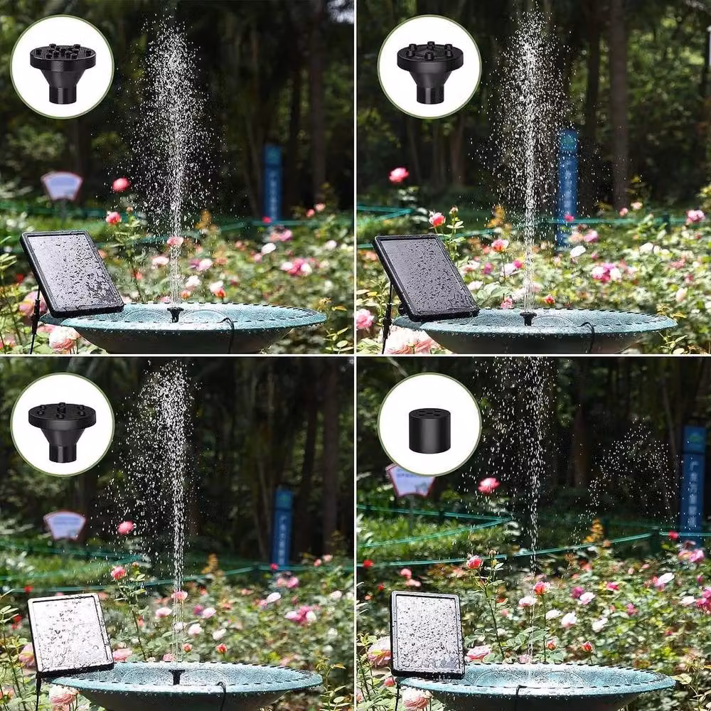 EONLION Solar Panel Powered Water Feature Pump in Black, Diameter: 100 cm – 3