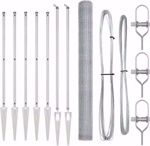 Berkfield Home Silver Galvanised Steel Hexagon Fence, H: 150 cm x W: 10 m – 1