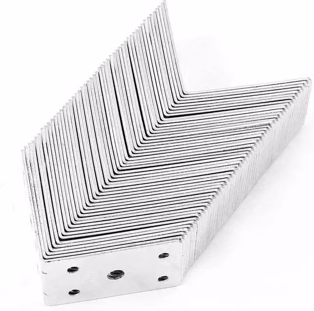 SPETLEK Silver Stainless Steel L-Shaped Corner Braces and Right Angle Brackets