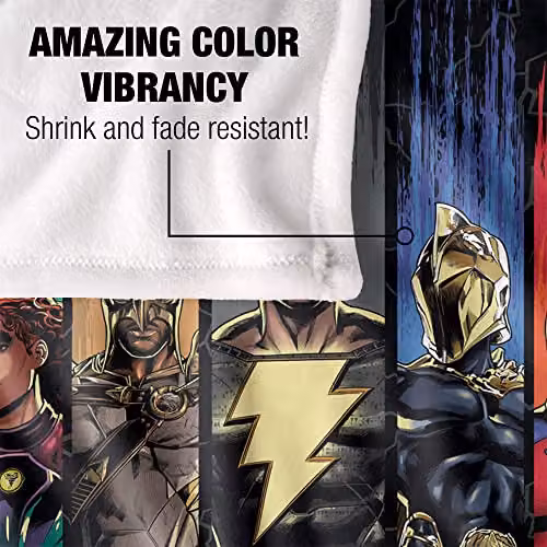 Black Adam Players Silky Touch Super Soft Fleece Throw Blanket, Black and Multicolour, W: 91 cm, D: 147 cm – 3