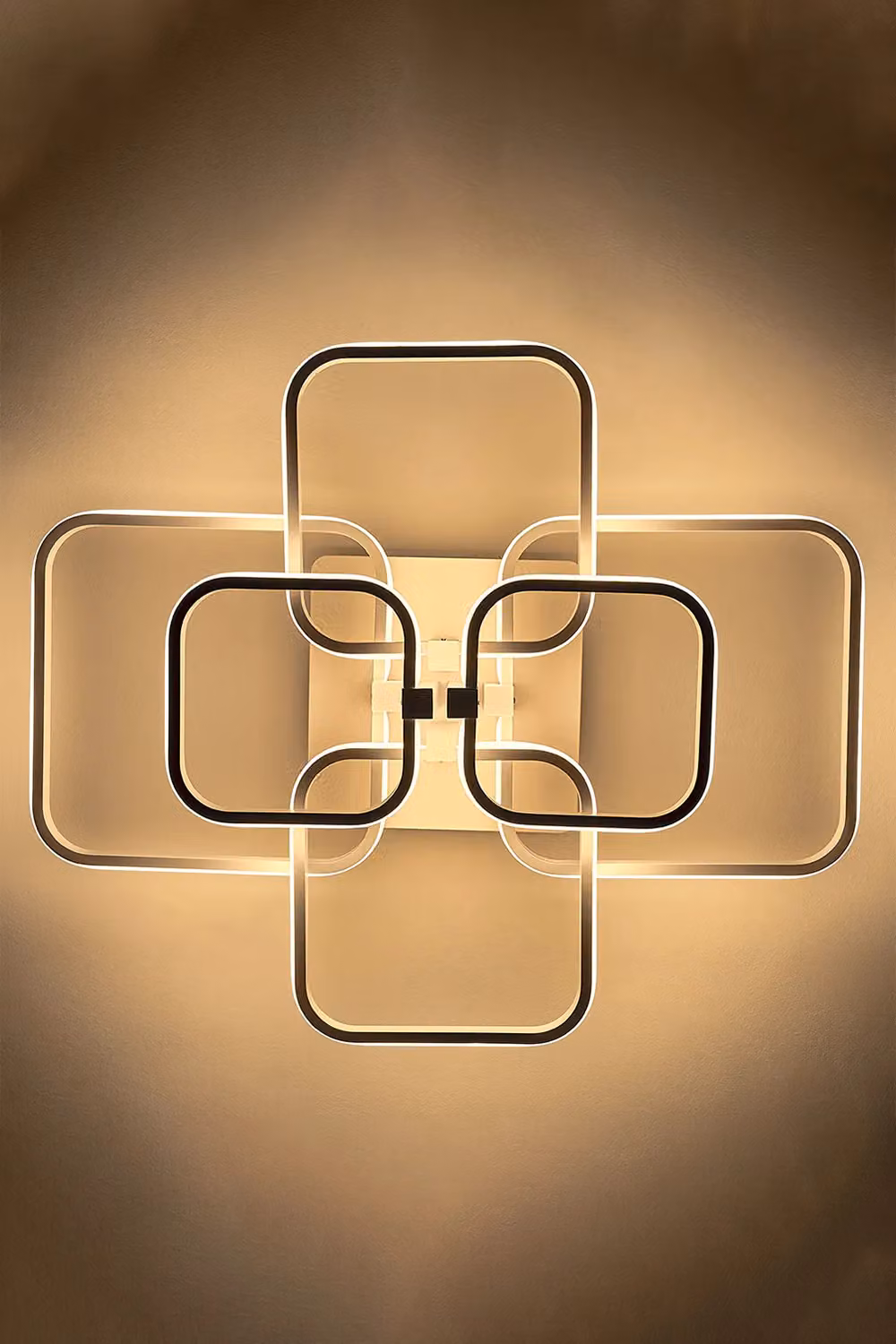 Living and Home Contemporary LED Semi Flush Ceiling Light in White – 4
