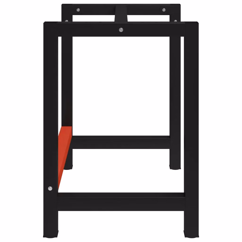 Berkfield Home Metal Work Bench Frame in Black and Red, W: 80 cm, D: 57 cm, H: 79 cm – 3