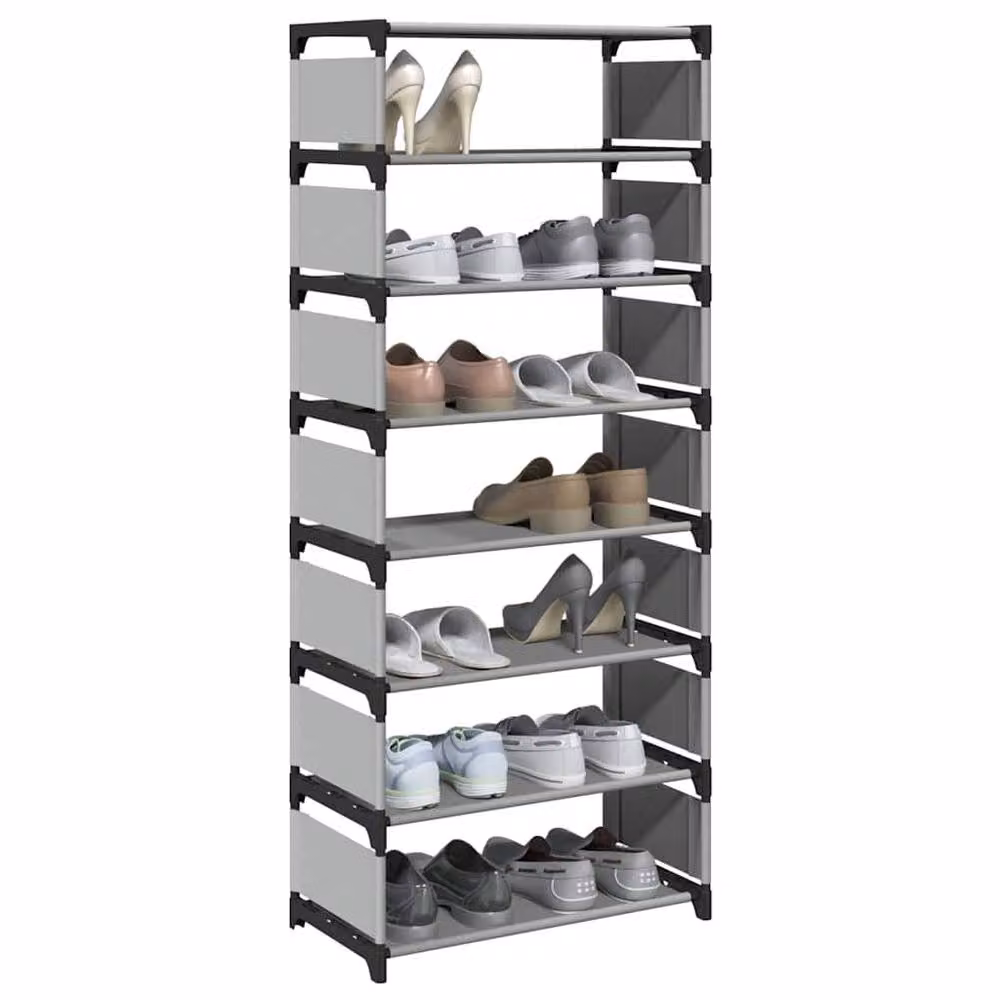 Berkfield Home 8-Tier Shoe Rack in Grey, W/D/H: 54 x 28 x 124 cm – 2