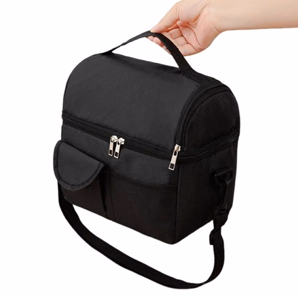 Kelvenix Large Insulated Fabric Lunch Bag in Black – 5