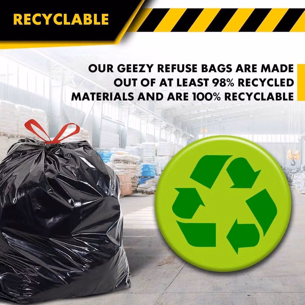 EONLION Black Refuse Sacks Bin Liners, Pack of 60, 100 cm – 5