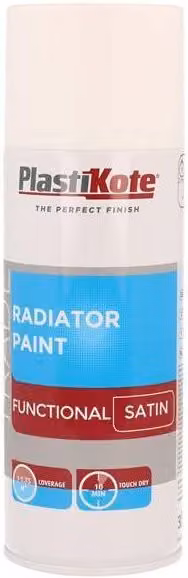 Plastikote Trade Radiator Spray Paint Satin White 400ml