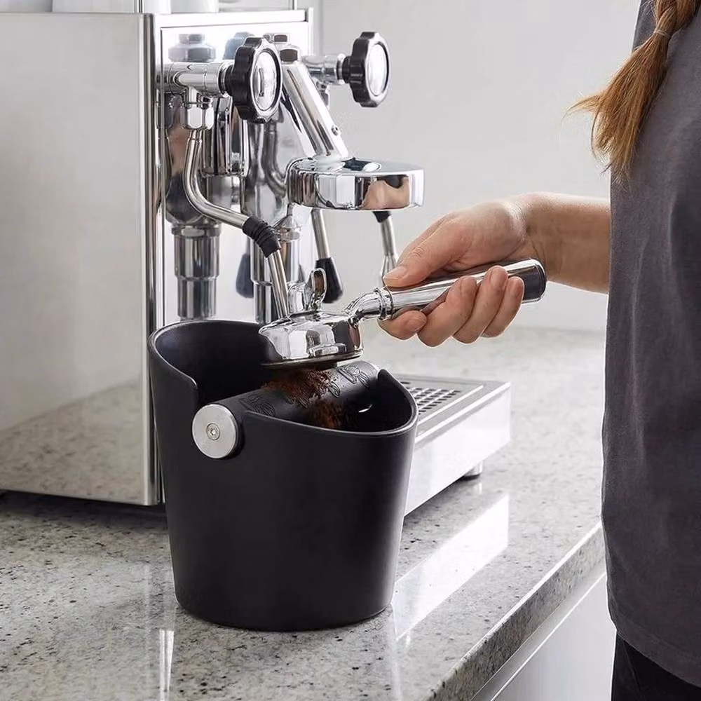 PAWNORA Round Metal Coffee Knock Box with Non-Slip Base in Black – 4