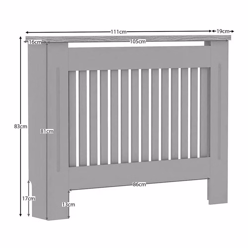 Neo Belgravia Decorative Radiator Cover in Light Grey, H82 x W112 x D19 cm – 3