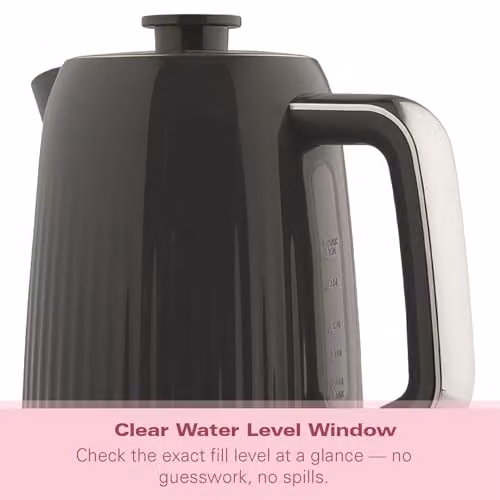 Hamilton Beach Miami Electric Kettle, 1.7 l, Charcoal Grey – 5