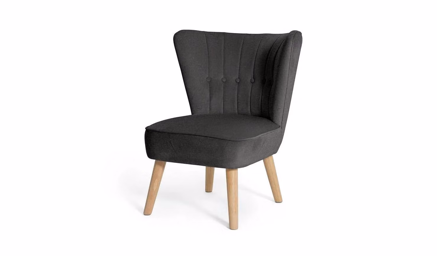 Alexis Art Deco Velvet Tub Cocktail Chair in Anthracite Grey