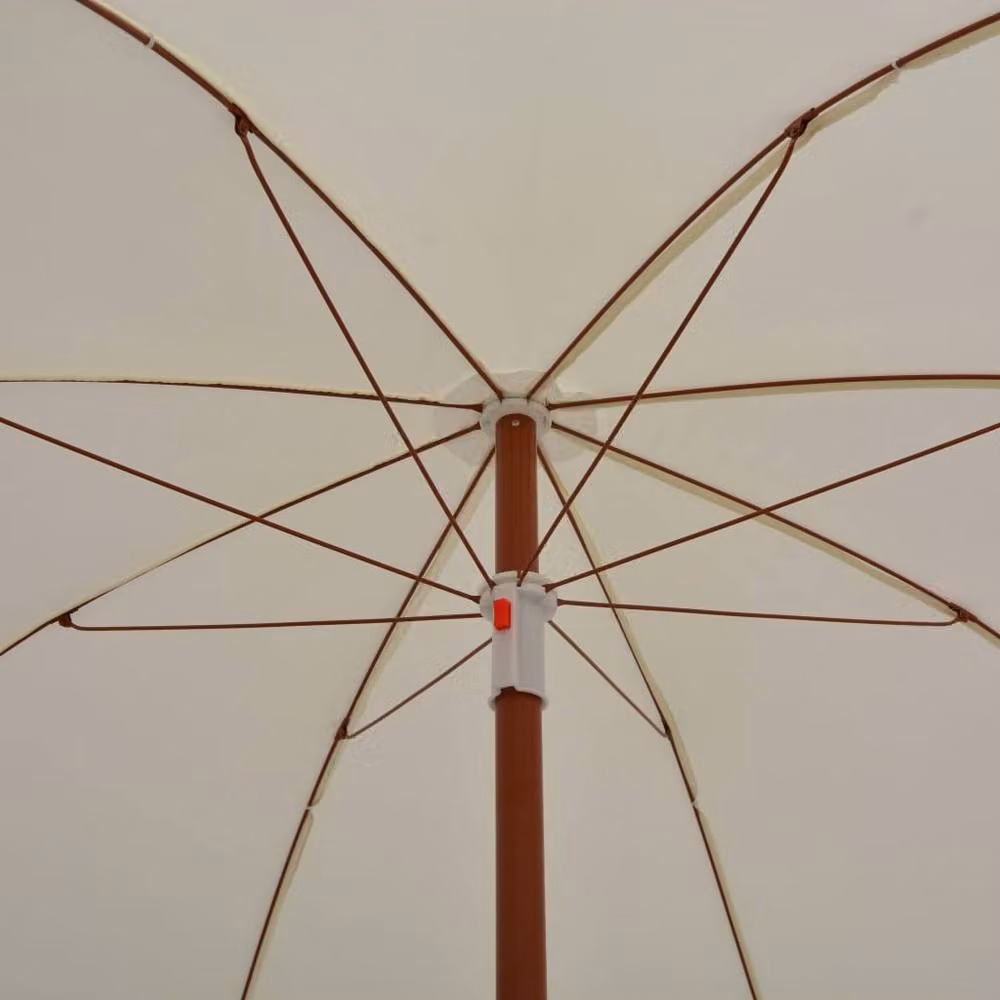 Berkfield Home Garden Parasol with Steel Central Pole, Beige Sand, W/D/H: 180 x 180 x 190 cm – 3