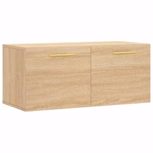 vidaXL Modern Wall Mounted Cabinet in Sonoma Oak Brown, W: 80 cm, D: 36.5 cm, H: 35 cm
