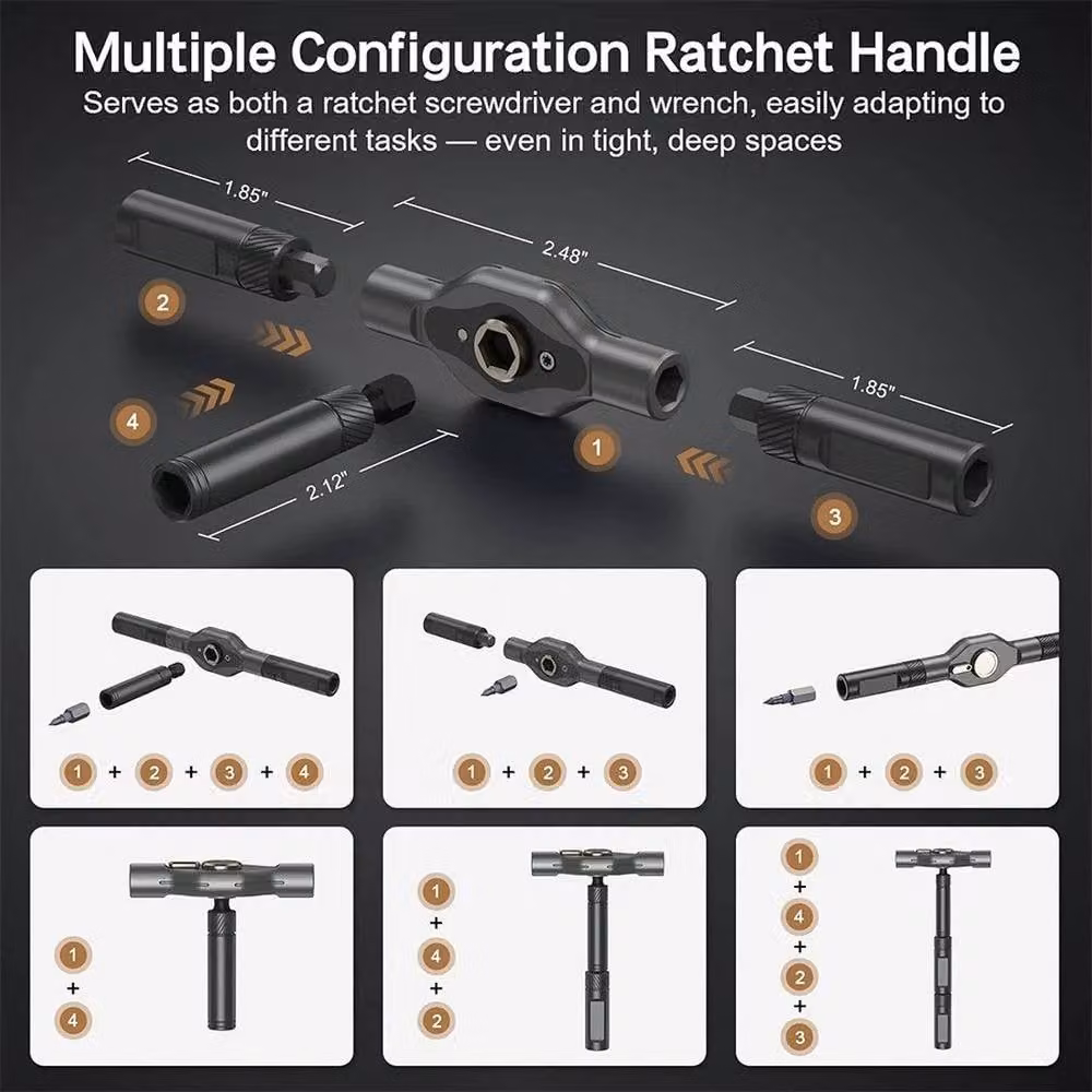 SPETLEK 42 in 1 Magnetic Ratchet Screwdriver Set in Black – 2
