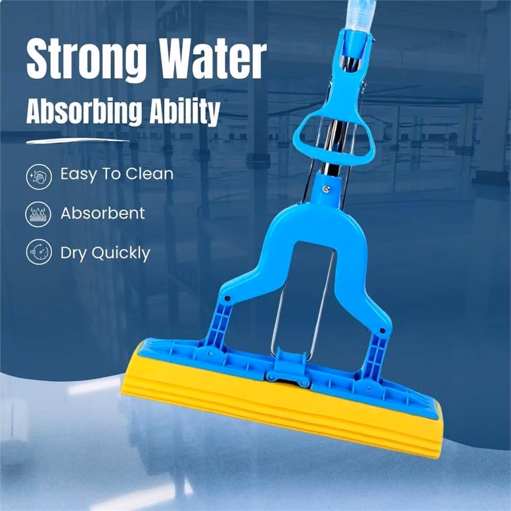VOGREX Super Absorbent Sponge Mop with Telescopic Handle in Blue – 3