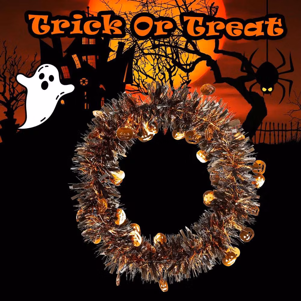 VFM e-Store Multicolour Halloween Tinsel Wreath Hanging Decoration – 3