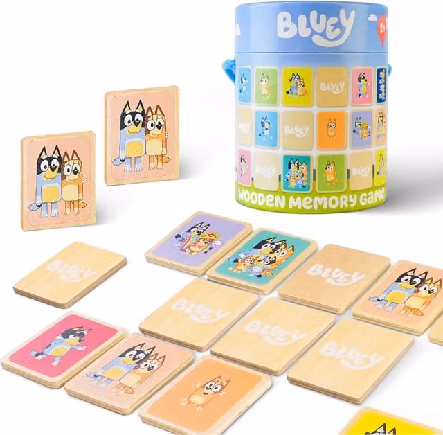 Bluey Multicolour Wooden Memory Matching Game for Kids