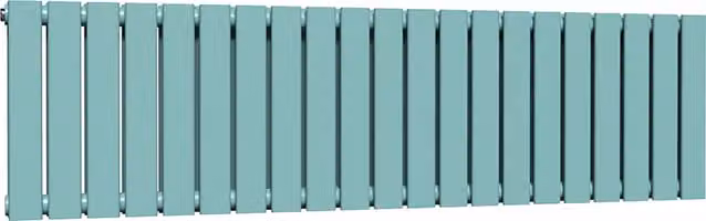 Lux Heat Double Flat Horizontal Steel Radiator in Turquoise and Green, W: 147 cm, H: 40 cm