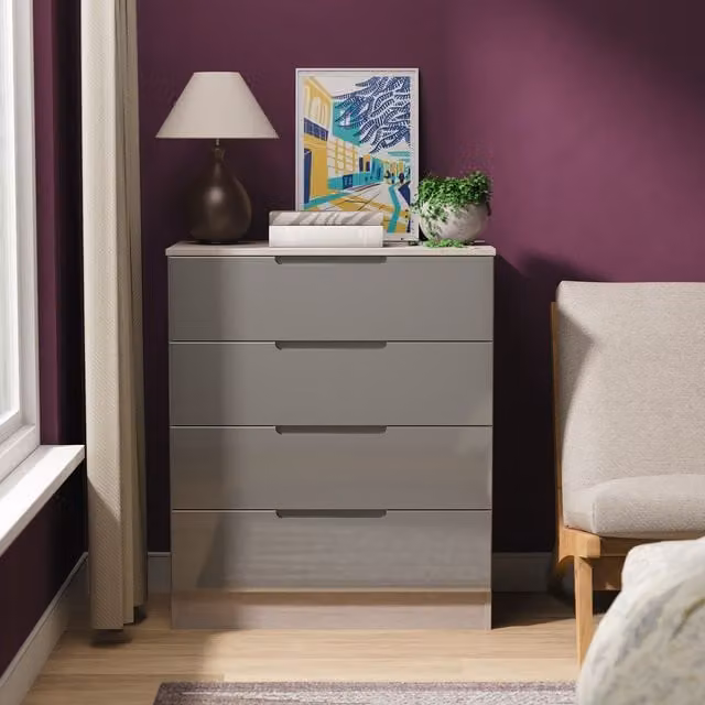 2 U Lucca 4 Drawer Chest in Grey