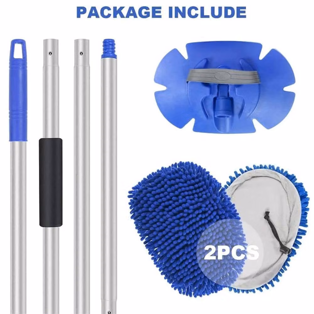 FLAVORA Car Wash Brush Mop Cleaning Broom in Blue – 3