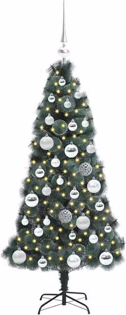 Berkfield Home Elegant Pre-lit Artificial Christmas Tree with Ball Set, Green, Height: 120 cm – 1