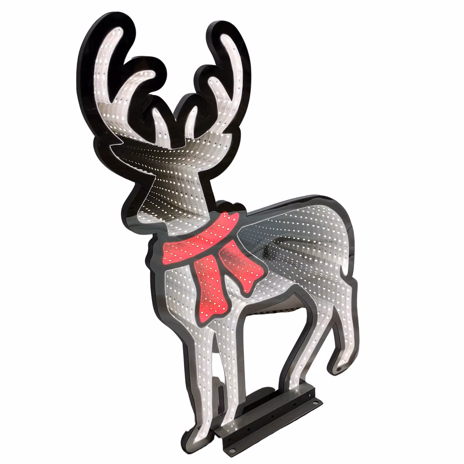 Samuel Alexander 60cm LED Standing Reindeer Infinity Christmas Decoration with Metal Base in White – 2