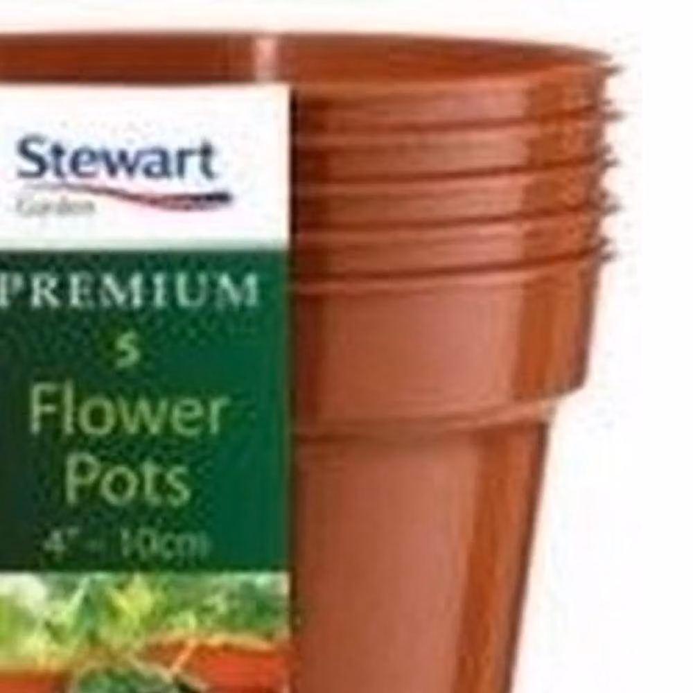 Stewart Plastic Plant Pot Pack of 5 in Orange and Brown – 2