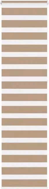 Berkfield Home Zebra Blind in Sand Brown, W: 55 cm, H: 230 cm, Polyester Fabric
