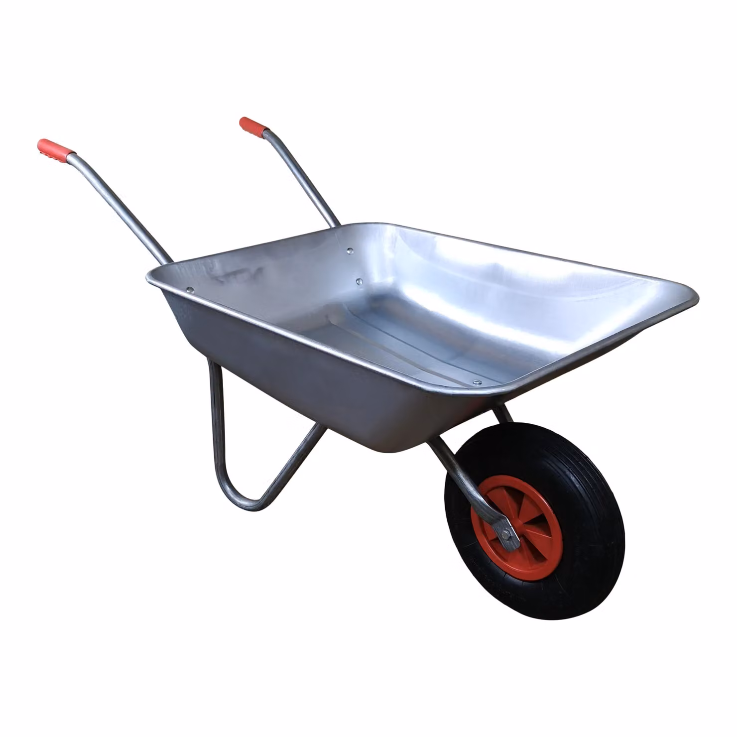 Samuel Alexander Heavy Duty Galvanised Metal Garden Wheelbarrow with Pneumatic Tyre, Silver – 3