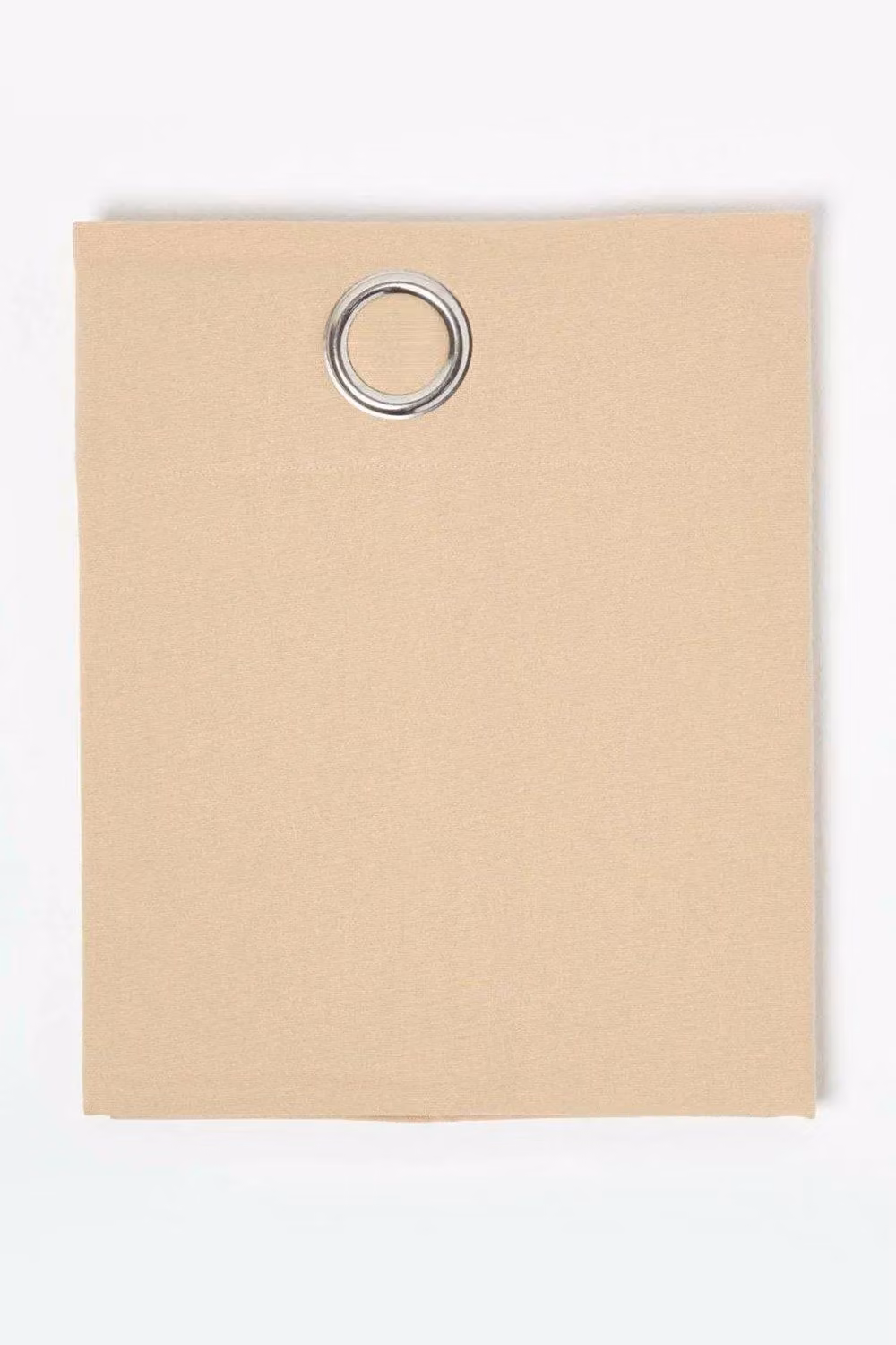 Homescapes Plain Beige Cotton Eyelet Curtain Pair, Width: 117 cm, Drop: 137 cm – 2