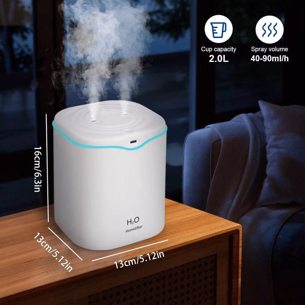 Havendro 2L Double Spout Air Purifier Humidifier and Cool Mist Aroma Diffuser, White – 2
